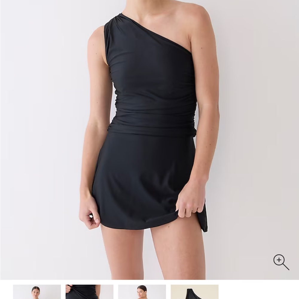 J. Crew Black Asymmetrical One-Shoulder Sheath Swimdress